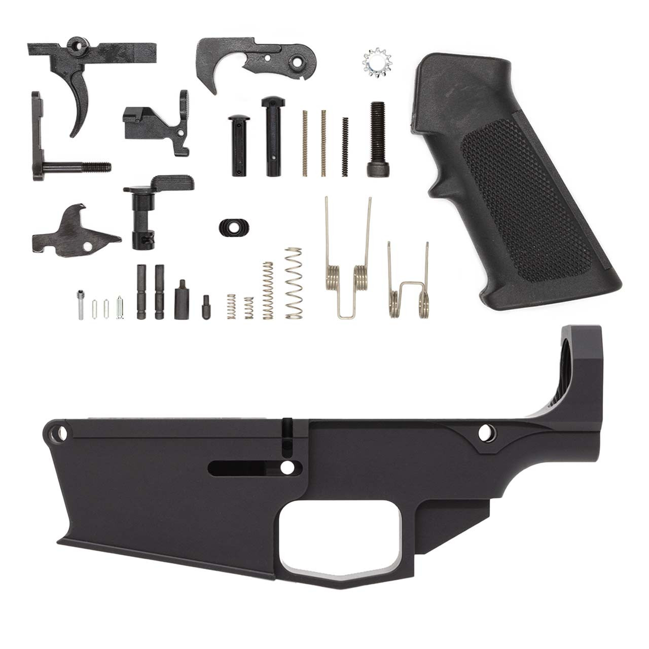 .308 80% Lower and LR-308/AR-10 Lower Parts Kit (w/ Hammer and Trigger) .308 80% Lower and LR-308/AR-10 Lower Parts Kit (w/ Hammer and Trigger) - Buy 80 Percent Lower online - Tactical Flash Pro